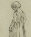 Drawing of a girl walking on the tip of her toes